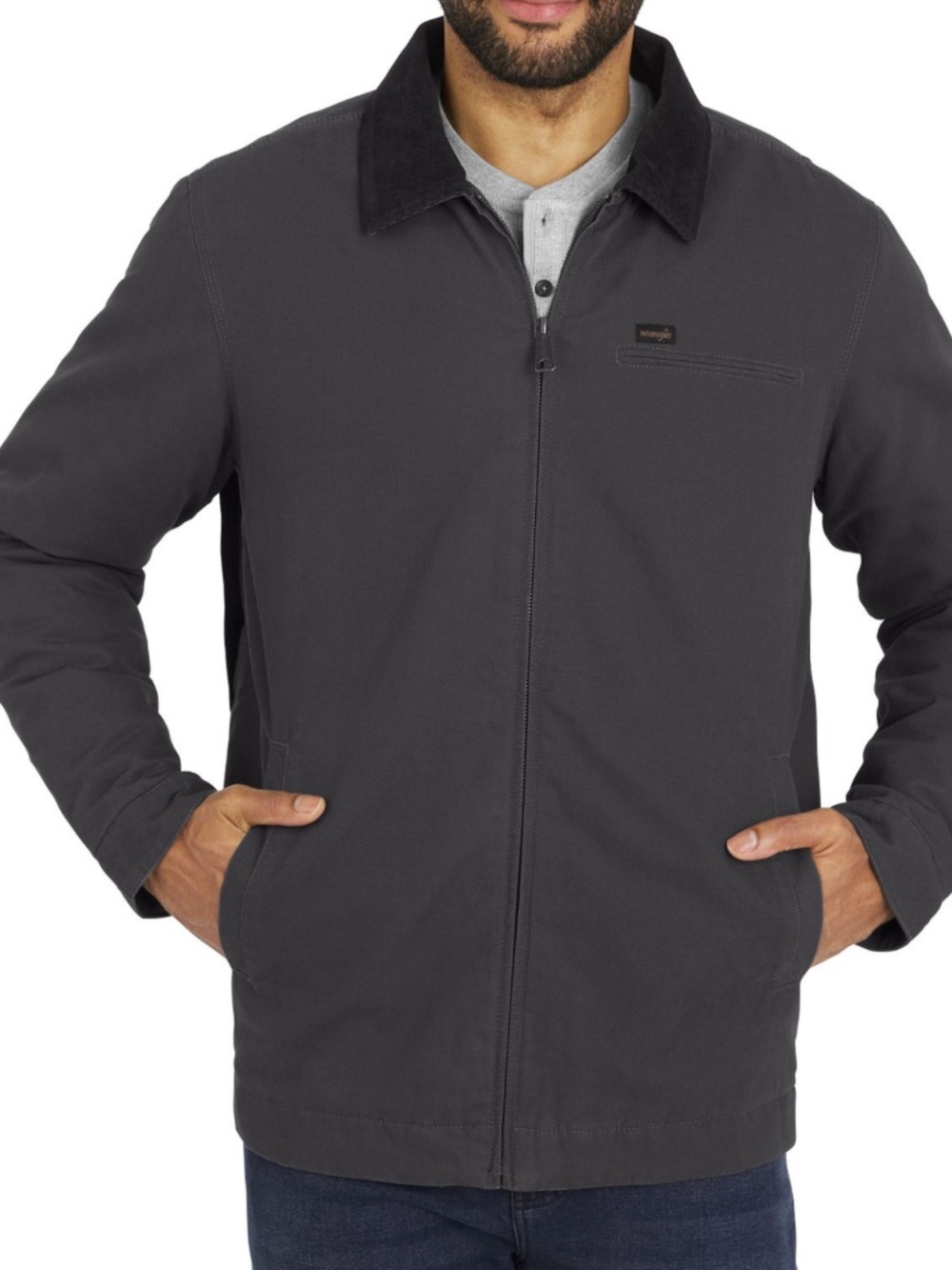 Wrangler Canvas Work Jacket - Grey - Medium